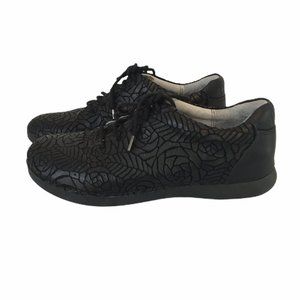 Allegria Black Leather  Professional Shoes Rose